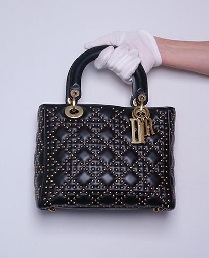Supple Studded Lady Dior, front view